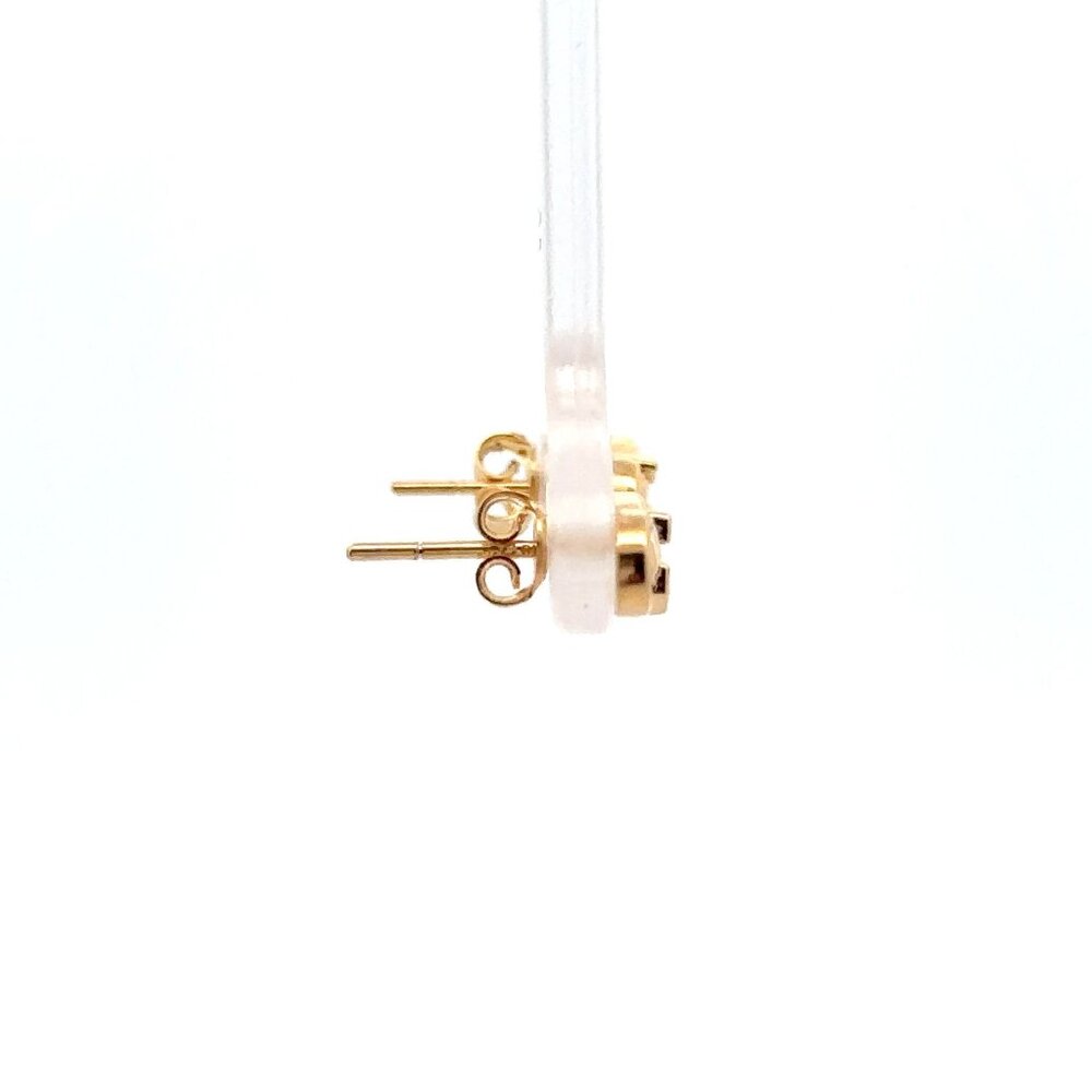 18K Gold Earrings Studs Infinity Arrow 1.41 grams - Picture 9 of 9
